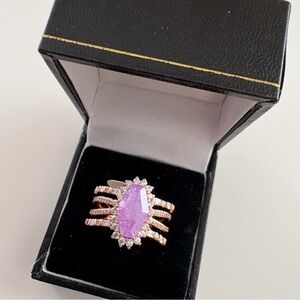 Bomb Party RARE UNICORN 1/250 Ring RG69374 Iris Ice Crystal Rose Gold Plating